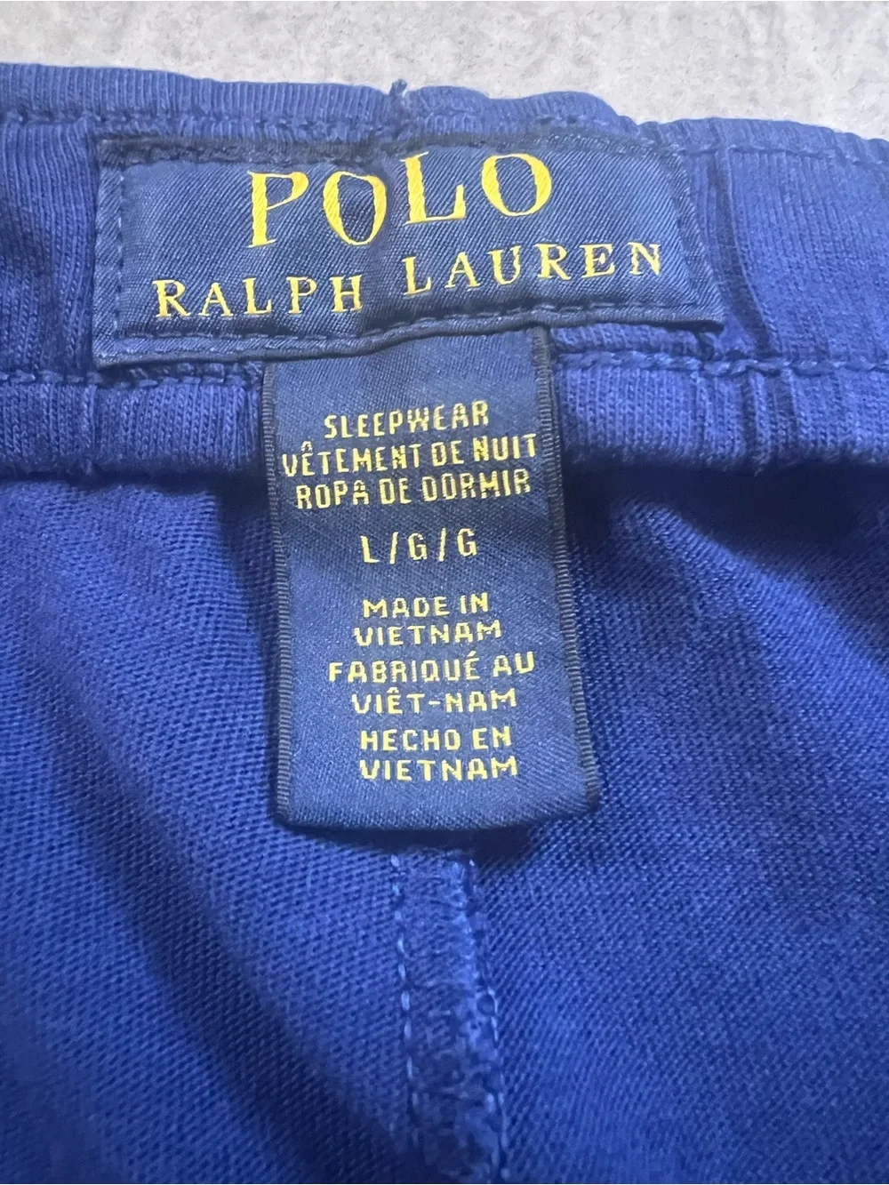 Polo Ralph Lauren Men's Embroidered Blue Knit Sleepwear Pajama Lounge Pants Sz L